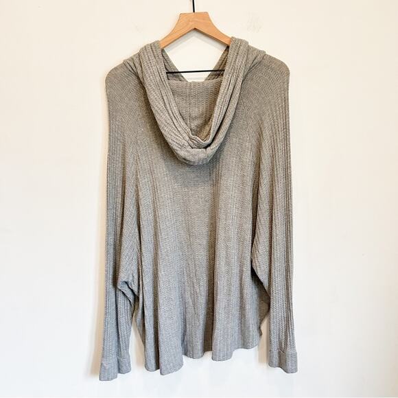 Chaser Waffle Knit Oversized Top Gray Size M - Picture 6 of 8